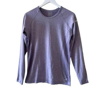 BCG Heather Purple Women’s Crewneck Long Sleeves Thumbhole Sporty SZ M #1150